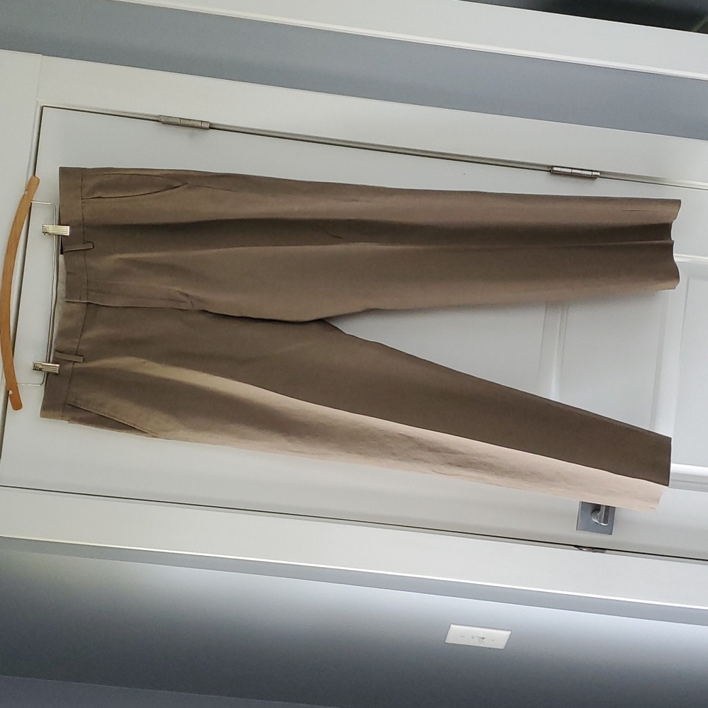 Brown taupe linen/cotton blend dress trouser pant!